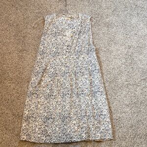 Faherty Blue and White Floral Midi Dress